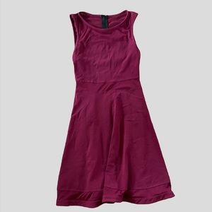 EXPRESS burgundy knit & sheer sleeveless DRESS- XS